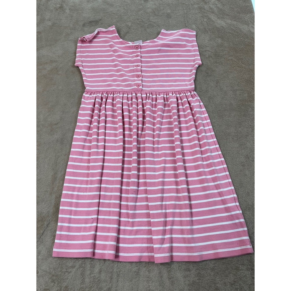 Hanna Anderson Dress Girls Size 12 150cm pink Striped Play Dress Good
